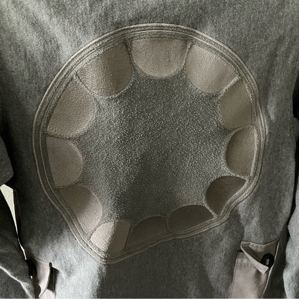 ORIGINAL FAKE sz 1 S Button Down Hoodie Chomper Gray KAWS Japan - Picture 11 of 12